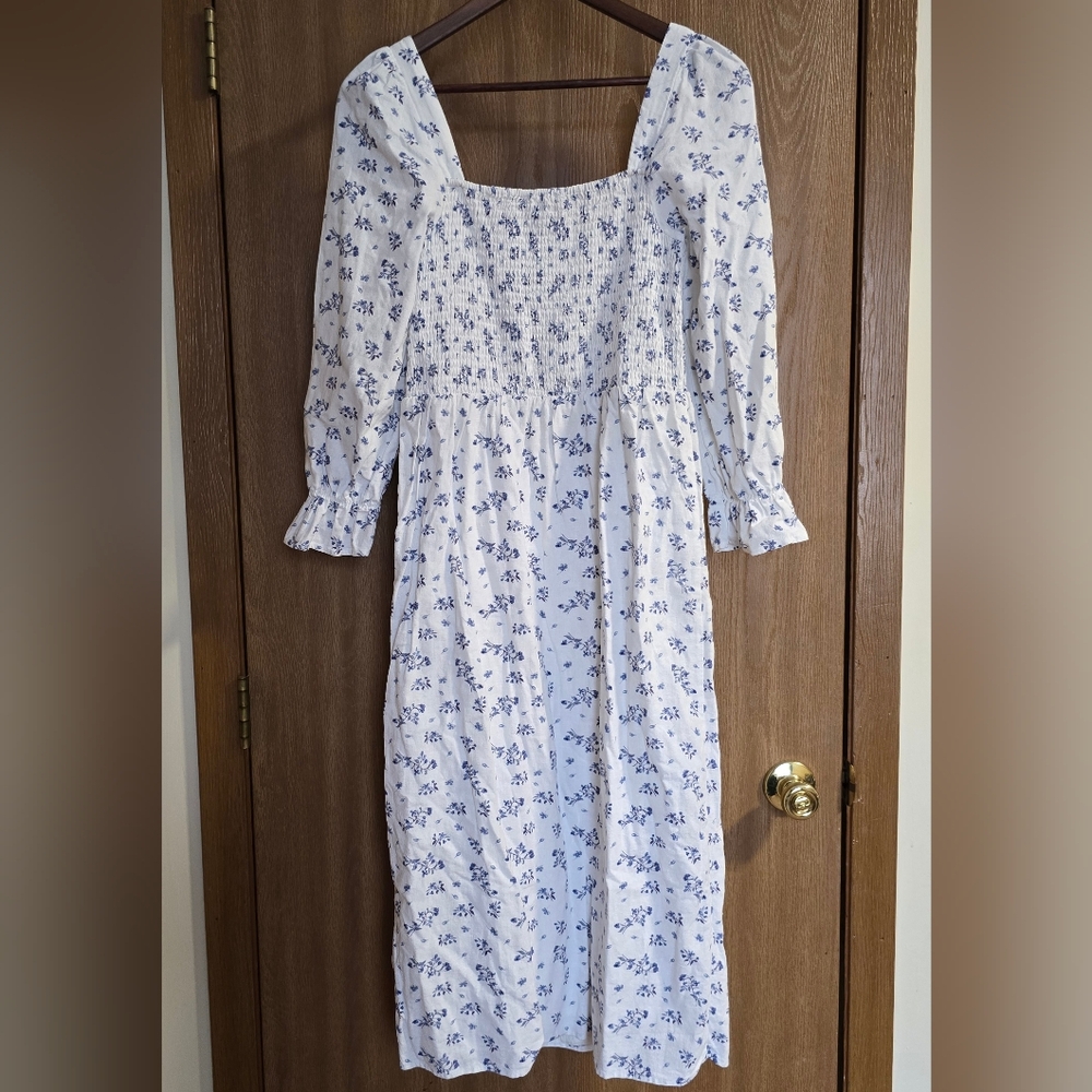 House Of Harlow 1960 Floral Linen Blend Midi Dress - Picture 3 of 12